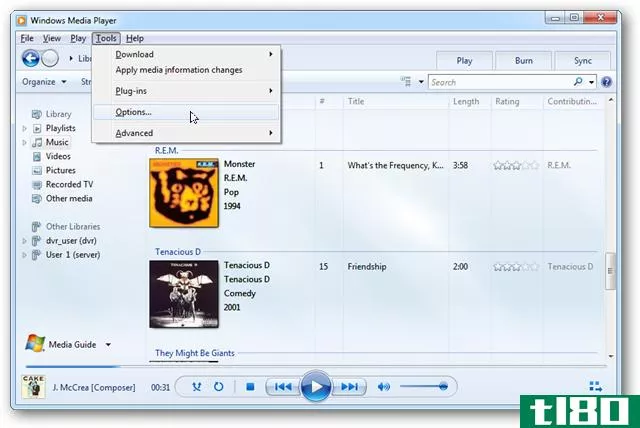 在windows 7的windows media player 12中快速预览歌曲