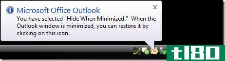 快速提示：最小化时隐藏outlook2007
