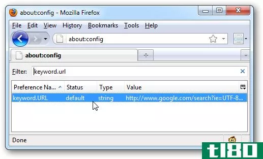 使firefox显示默认地址栏搜索的google结果