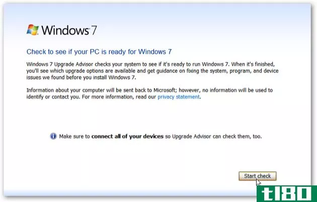 确保您的计算机可以运行带有升级顾问的windows 7