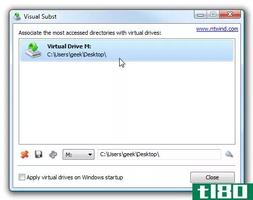 在windows中用简单的方法将驱动器号映射到文件夹