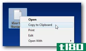 在Windows7/vista/xp中，创建上下文菜单项将文本文件复制到剪贴板