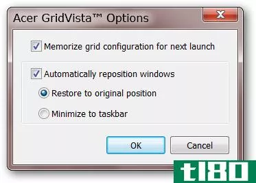 使用acer gridvista将应用程序窗口捕捉到预定义的屏幕部分