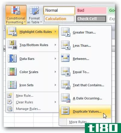 使用条件格式在Excel2007中查找重复数据