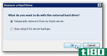 将windows home server文件夹备份到外部硬盘驱动器