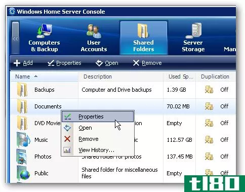 如何在windows home server上添加和管理共享文件夹
