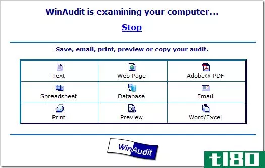 使用winaudit创建已安装硬件和软件的报告