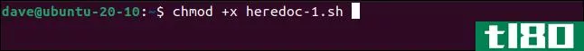 如何在linux上的bash中使用“heredocuments”