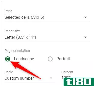 如何在google工作表中打印特定的单元格选择