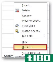 在Excel2007&2010中隐藏和取消隐藏工作表和工作簿