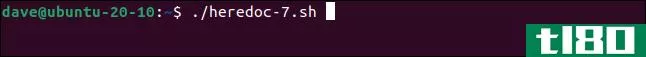 如何在linux上的bash中使用“heredocuments”