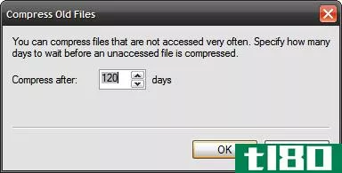 使磁盘清理压缩xp上较旧（或较新）的文件