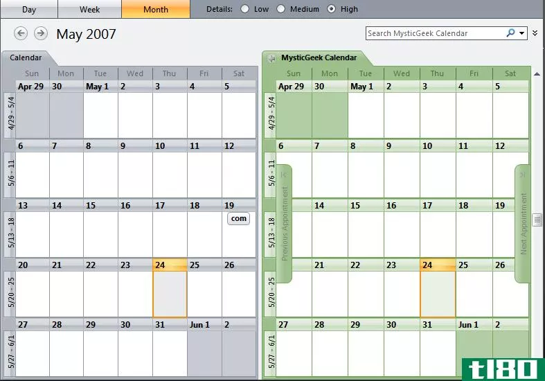 在outlook 2007中查看您的google日历