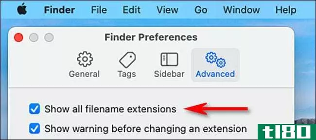 如何在mac上隐藏或显示单个文件扩展名