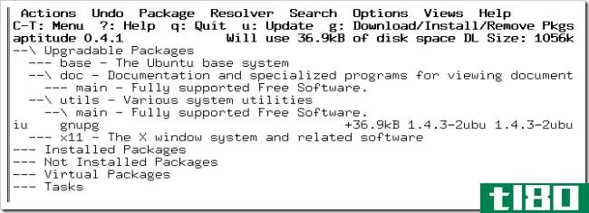 看看ubuntu命令行提供了哪些更新包