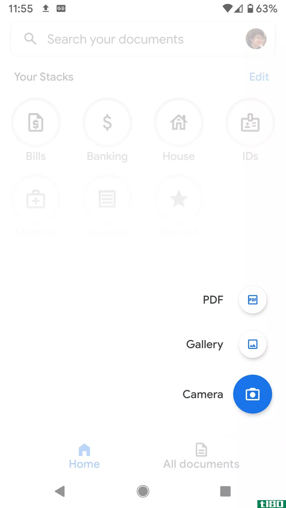 You can add an existing PDF or scan one using your phone’s camera.