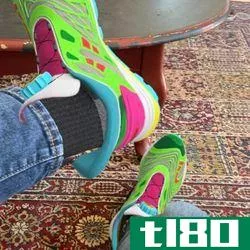 <em>The sneakers are bold, colorful, and more than a little garish.</em>