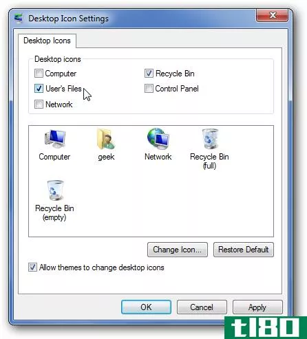 在Windows7或vista中将主目录图标添加到桌面