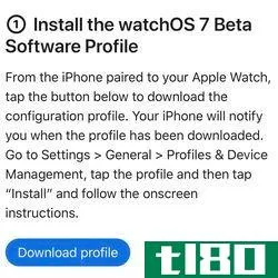<em>Go to the watchOS section and download the profile for the watch.</em>