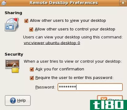 允许在ubuntu上远程控制桌面