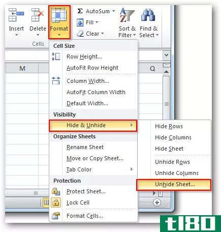 在Excel2007&2010中隐藏和取消隐藏工作表和工作簿