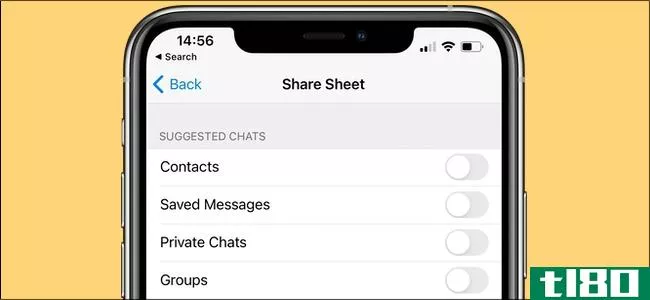 如何隐藏iphone共享表中的电报聊天