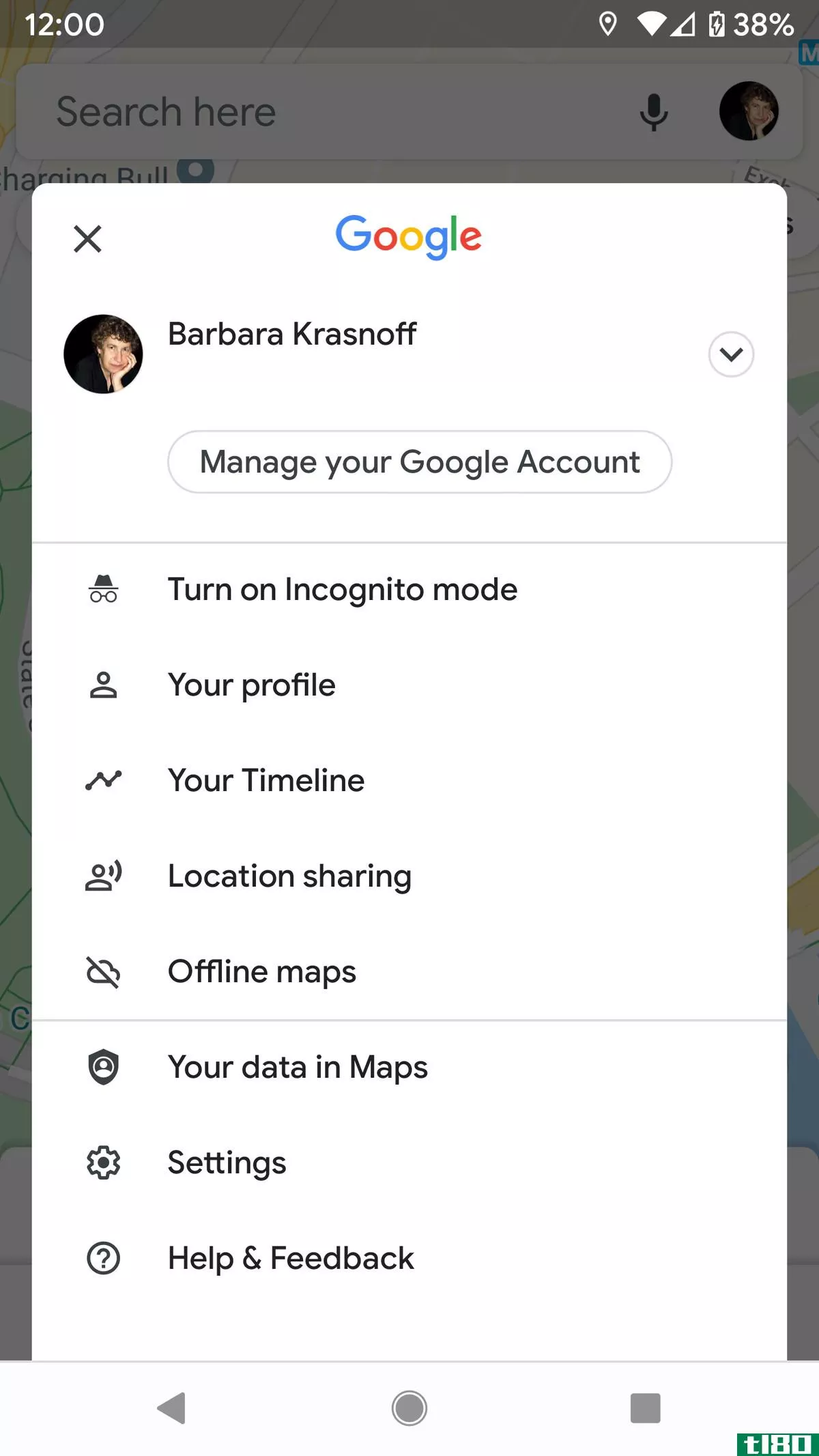 Go to “Location sharing” in your Maps app.