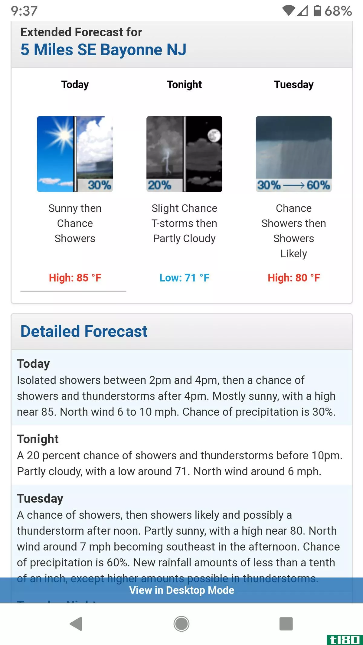 The weather.gov site can be placed directly on your phone’s home screen.