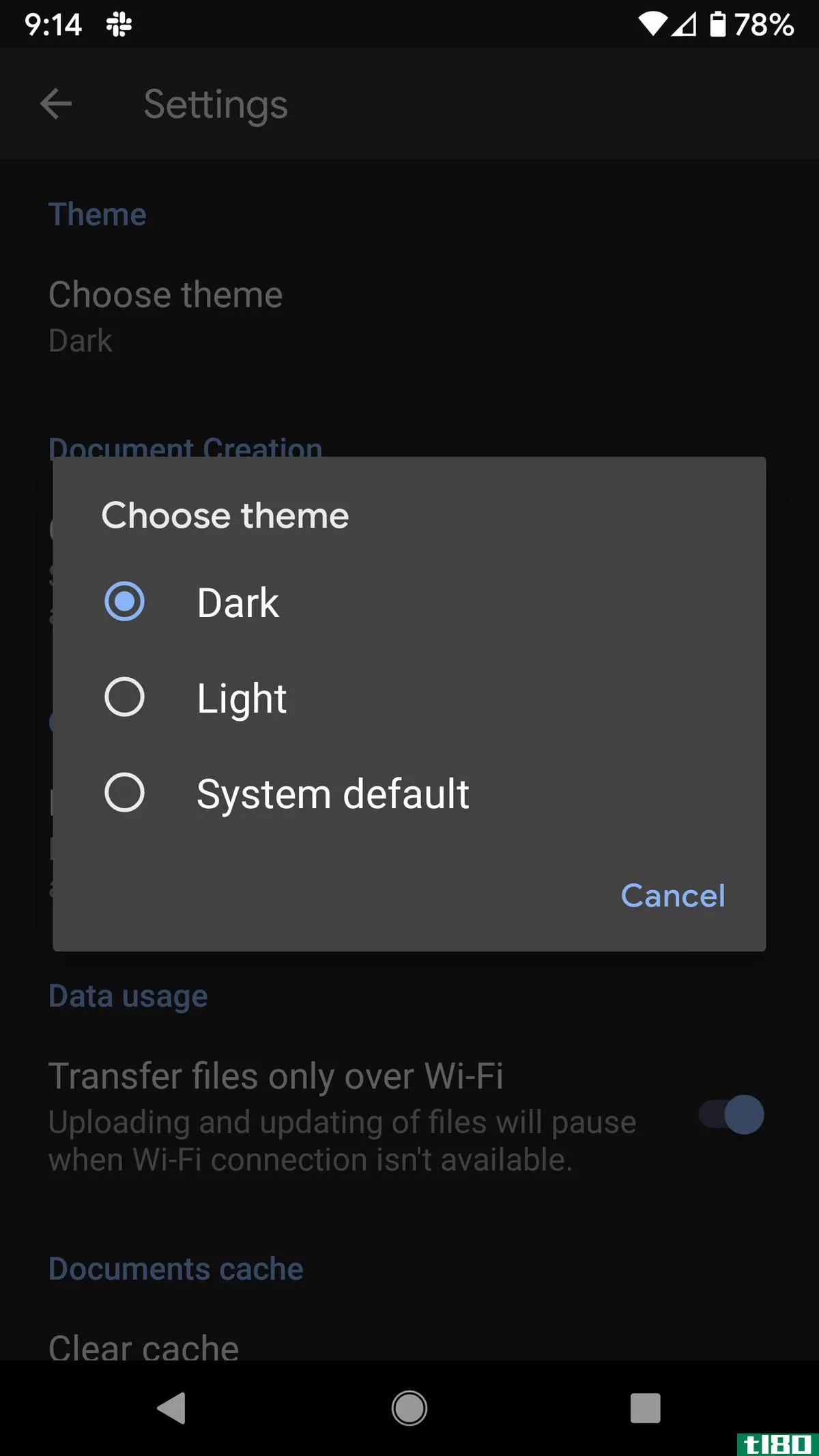 You can choose dark or light modes, or just go with the system default.