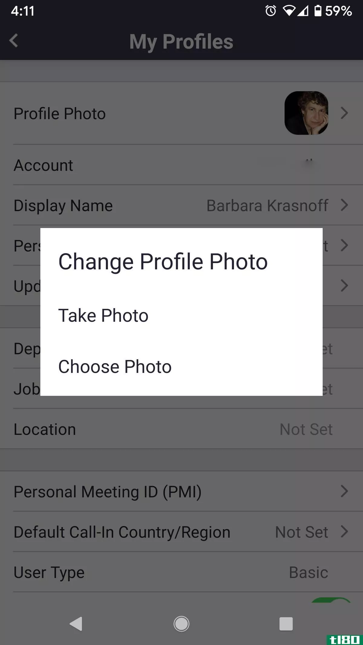You can also change your profile photo in the pop-up window.