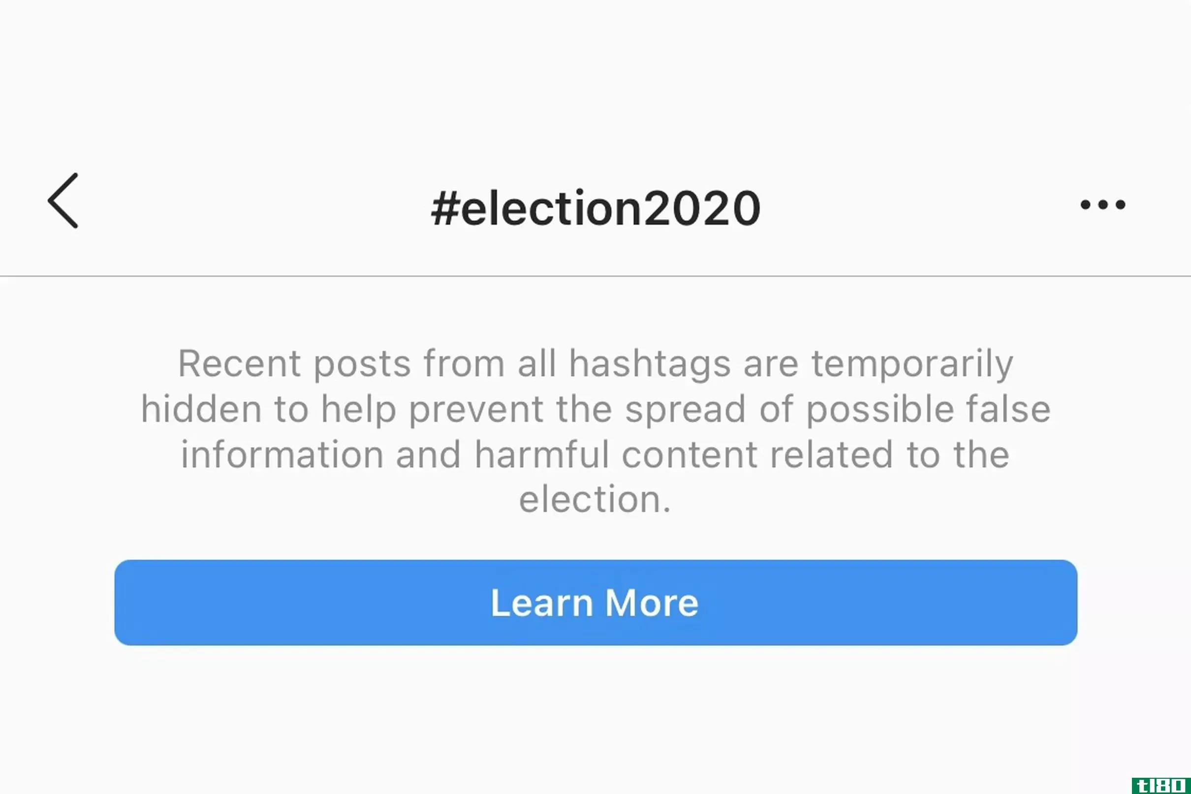 instagram在大选前禁止标签页上的“最近”标签