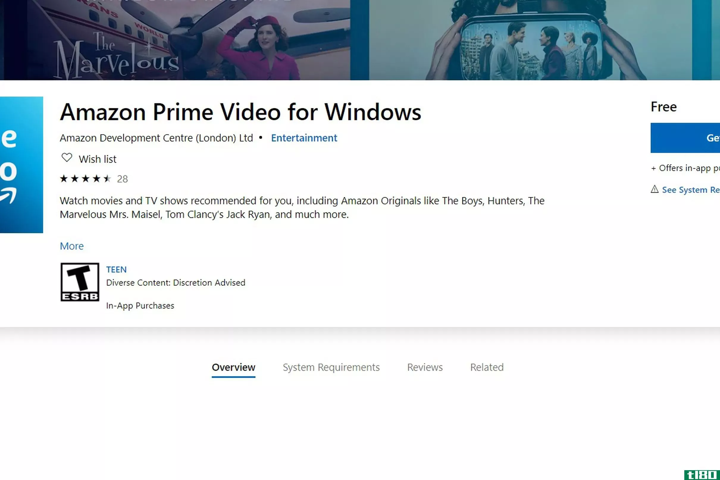 亚马逊prime video推出windows 10桌面应用程序