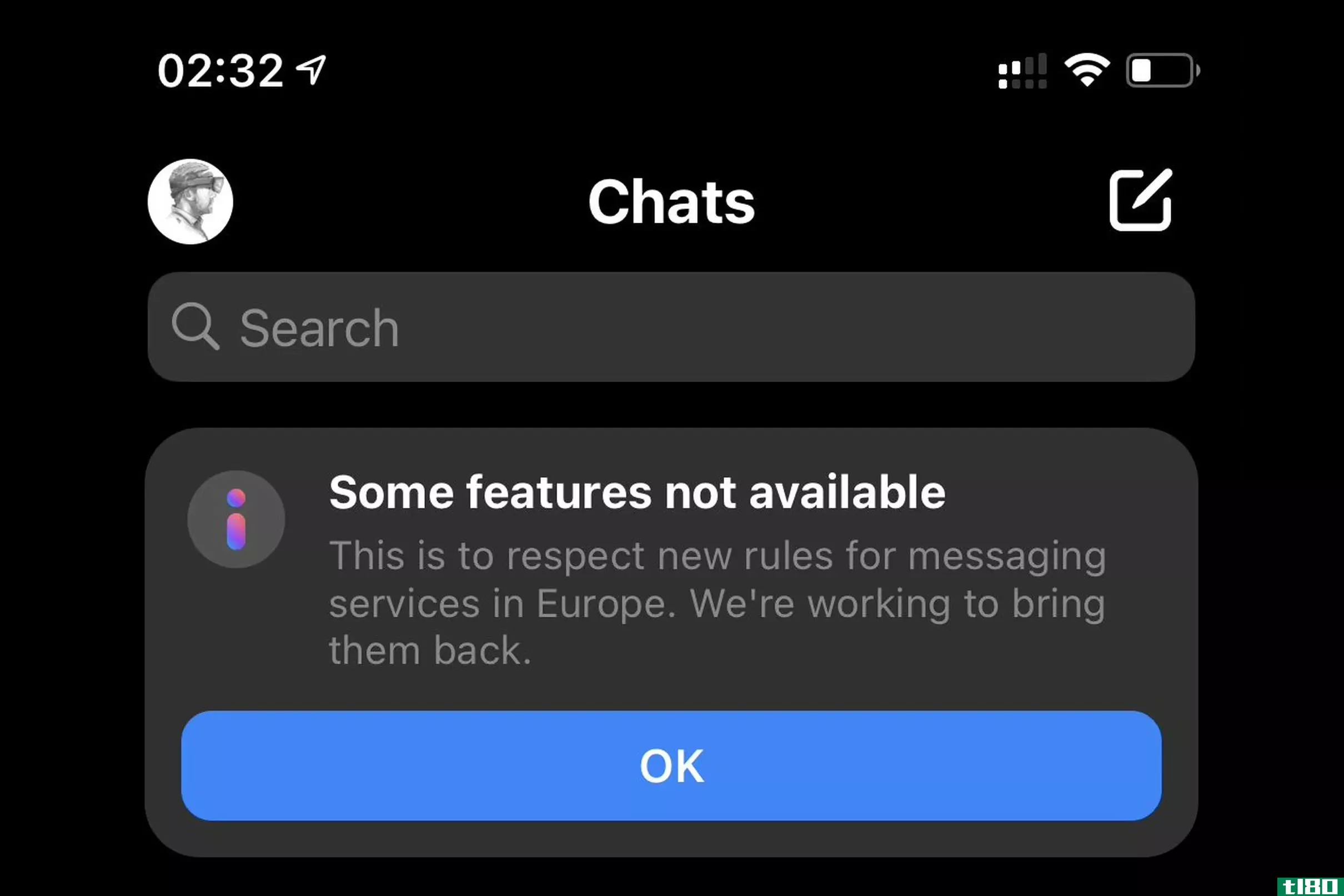 facebook正在欧洲暂时禁用一些messenger和instagram功能
