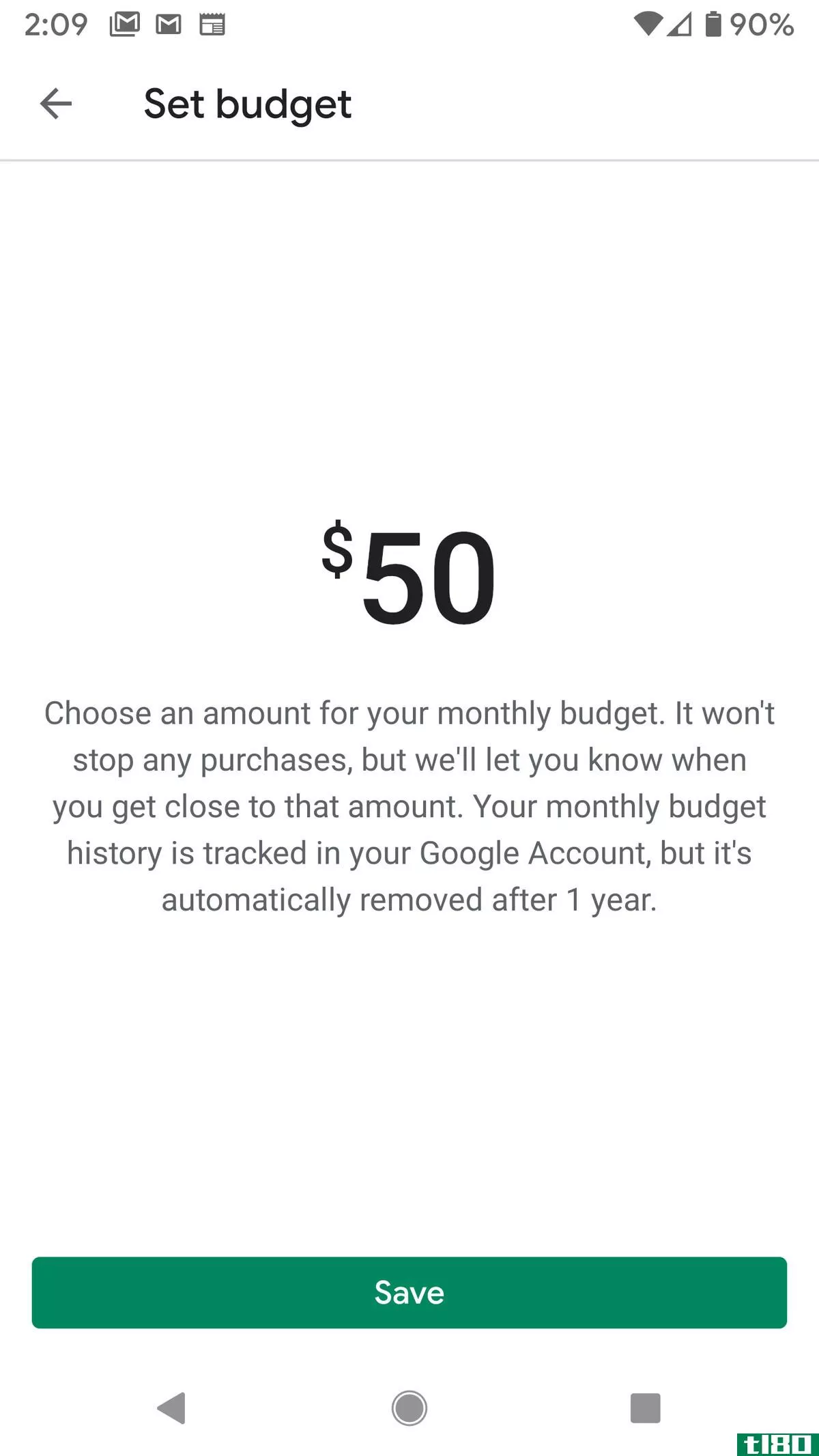 Choose an amount for your budget