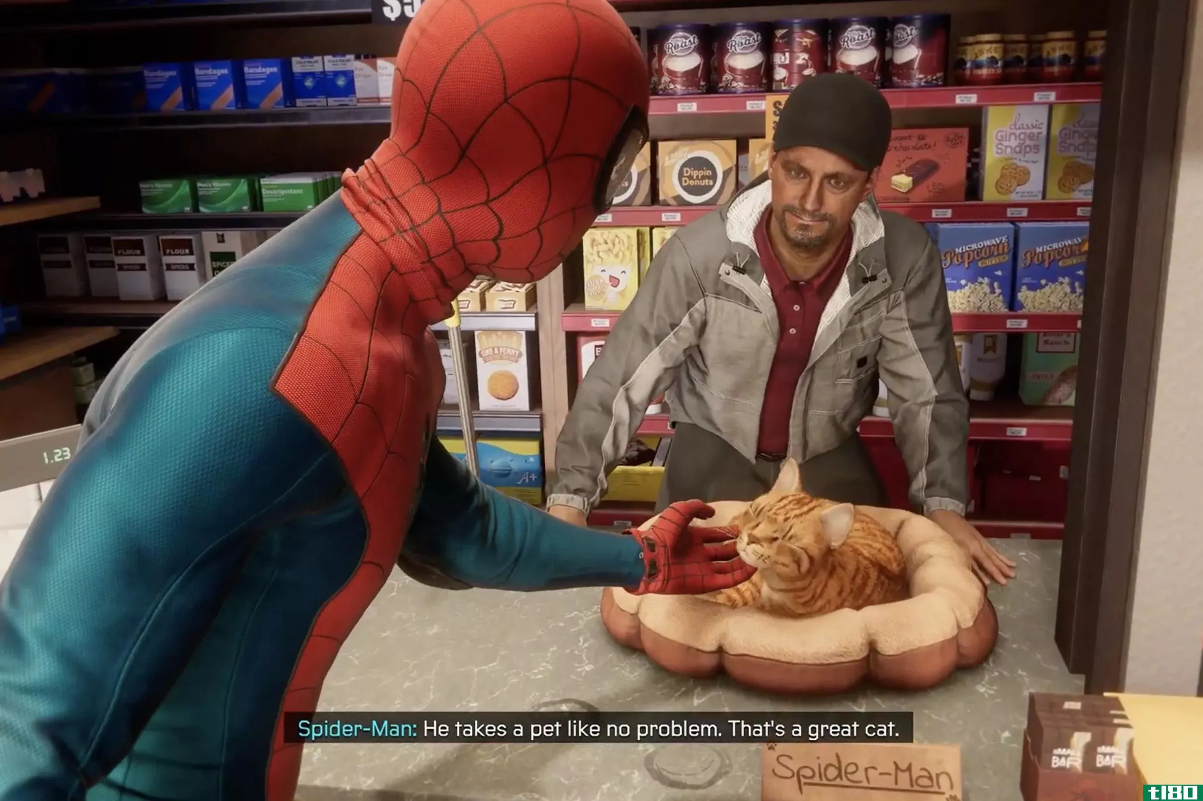 在《蜘蛛侠：迈尔斯·莫拉莱斯》中，蜘蛛猫正式“带宠物，没问题”