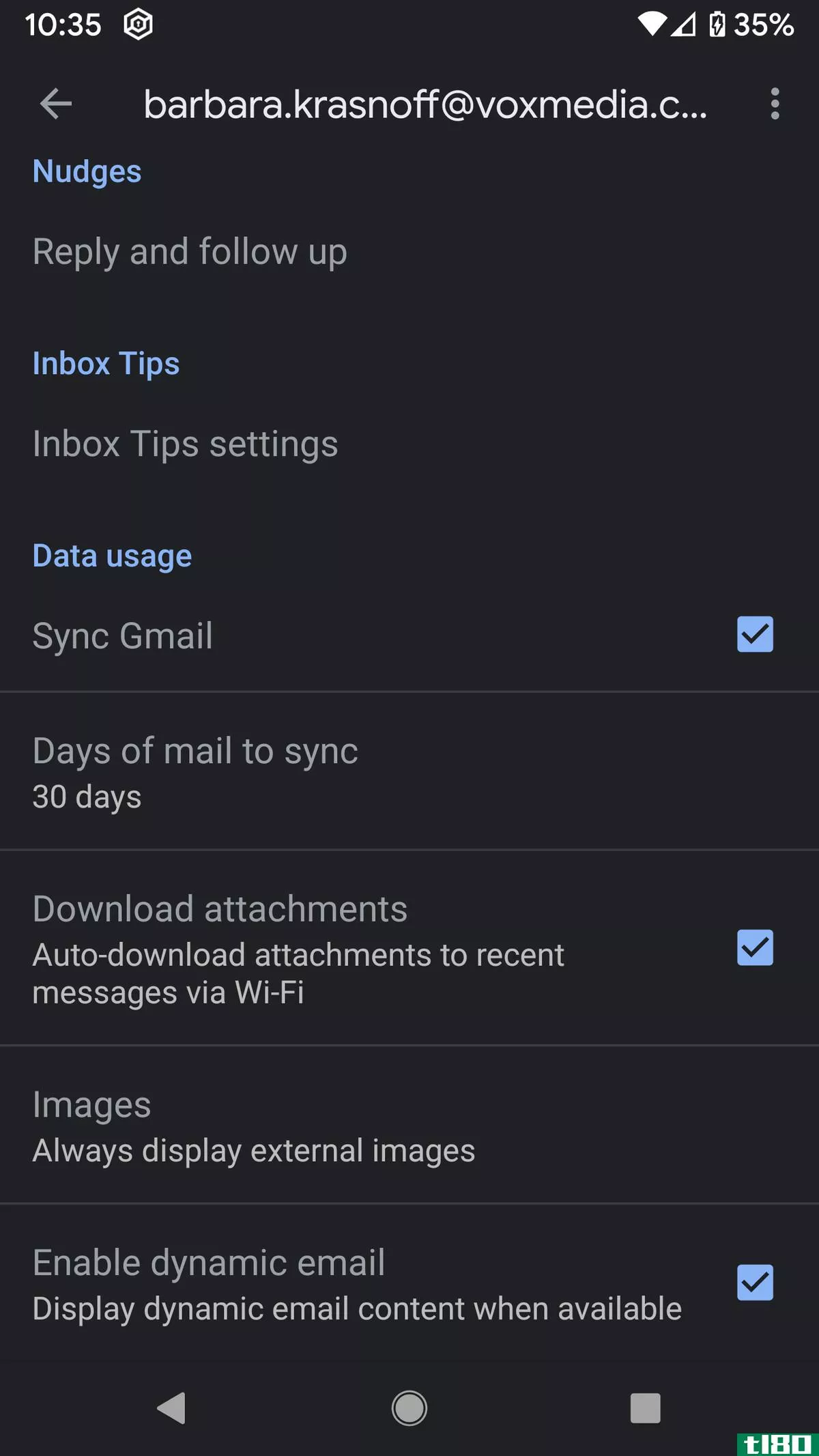 In Settings for your Gmail account, scroll down to “Images.”