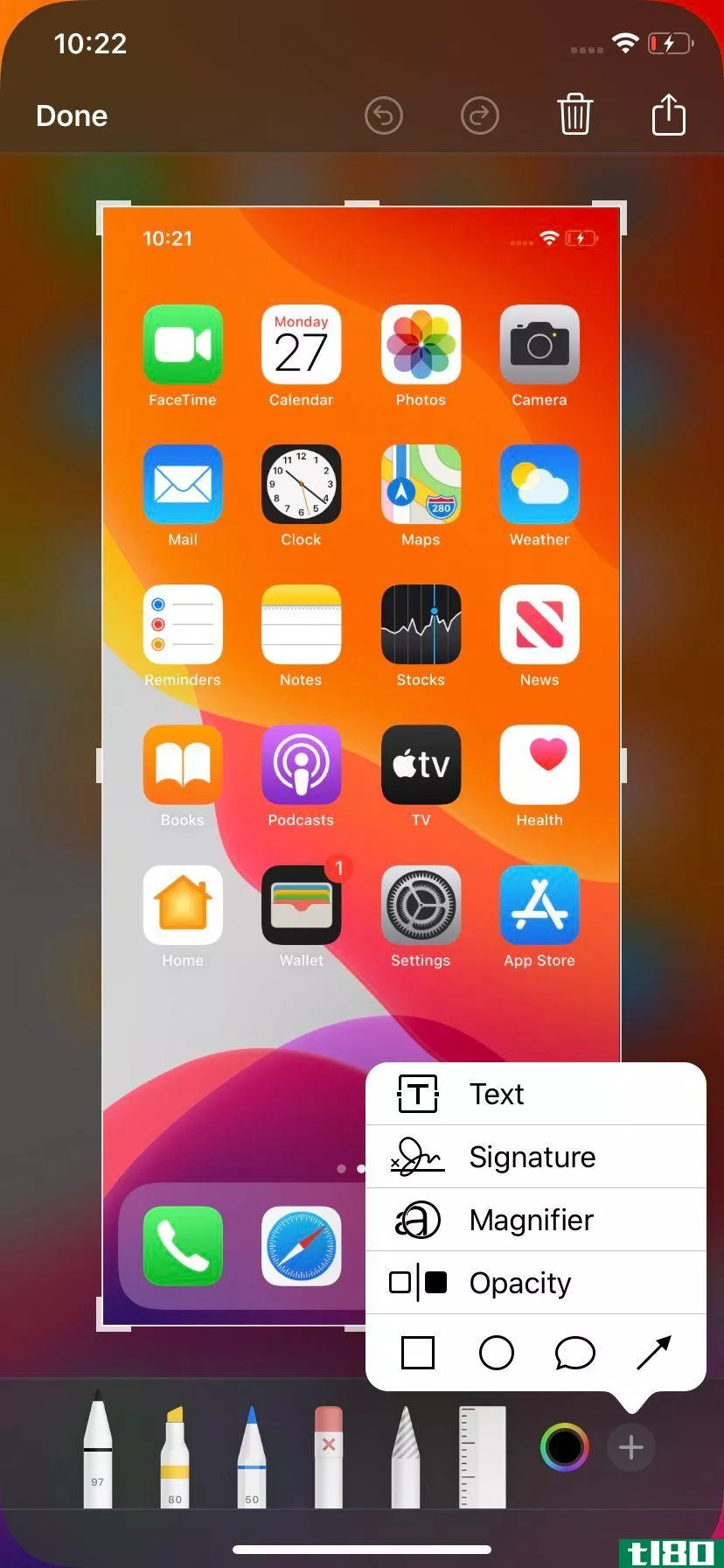 After taking a screenshot on your iPhone, you can edit it.