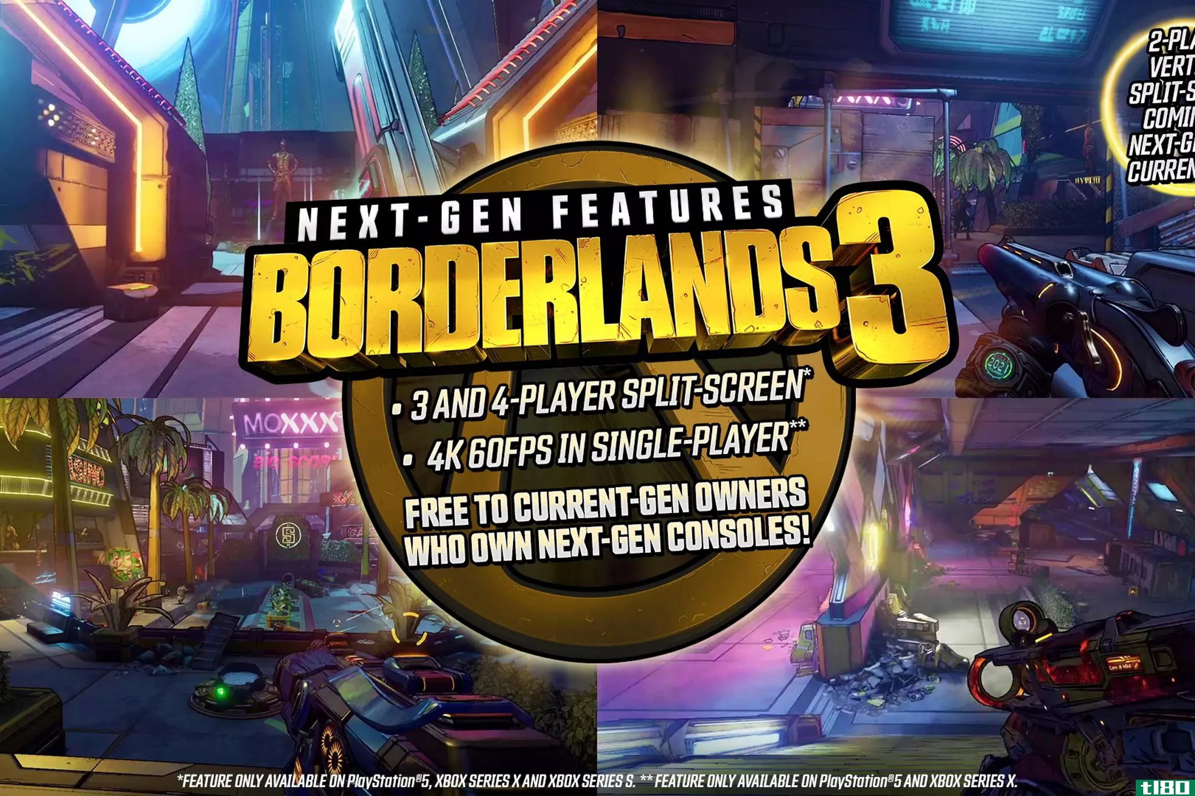 borderlands 3将获得免费的ps5和xbox series x升级，以及四人分屏