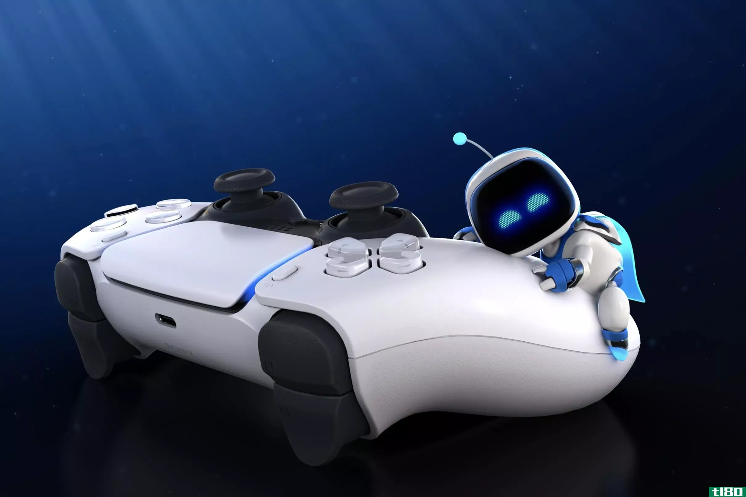 PlayStation5包在astro的游戏室是一个dualsense控制器演示