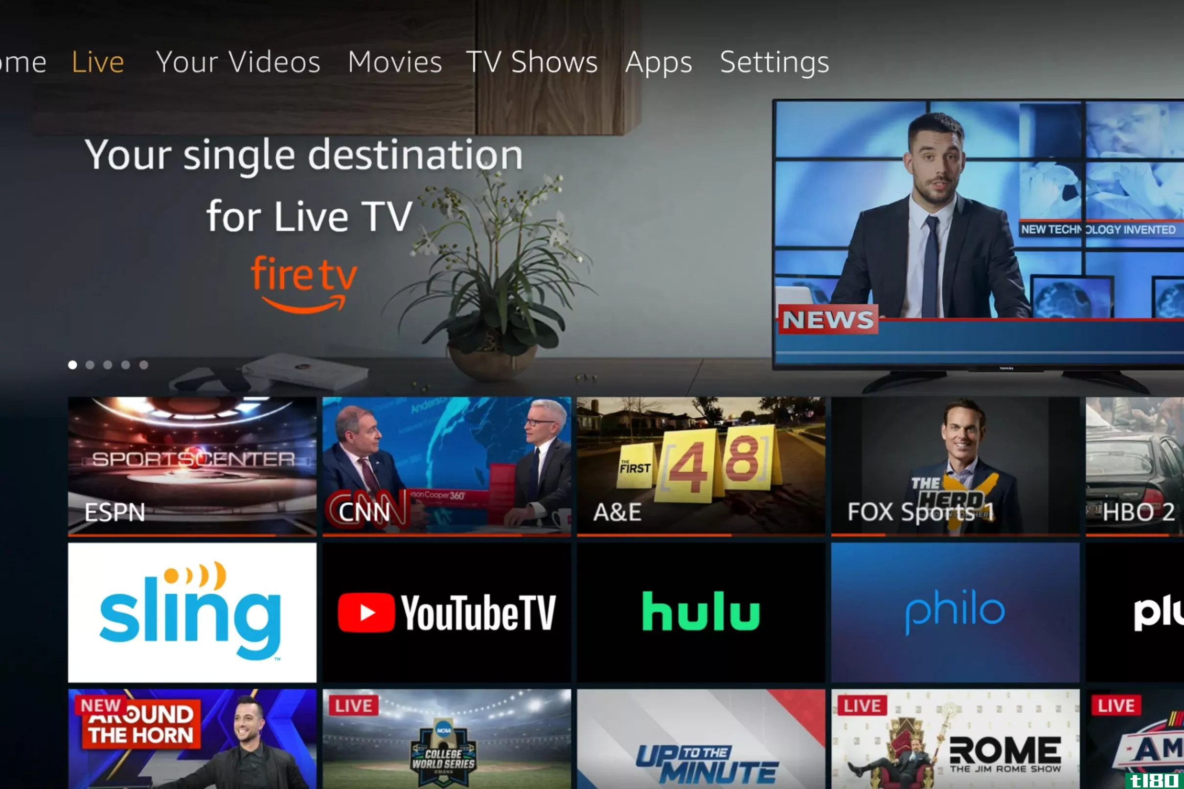 amazon fire tv live增加了sling、youtube和hulu的虚拟付费电视选项