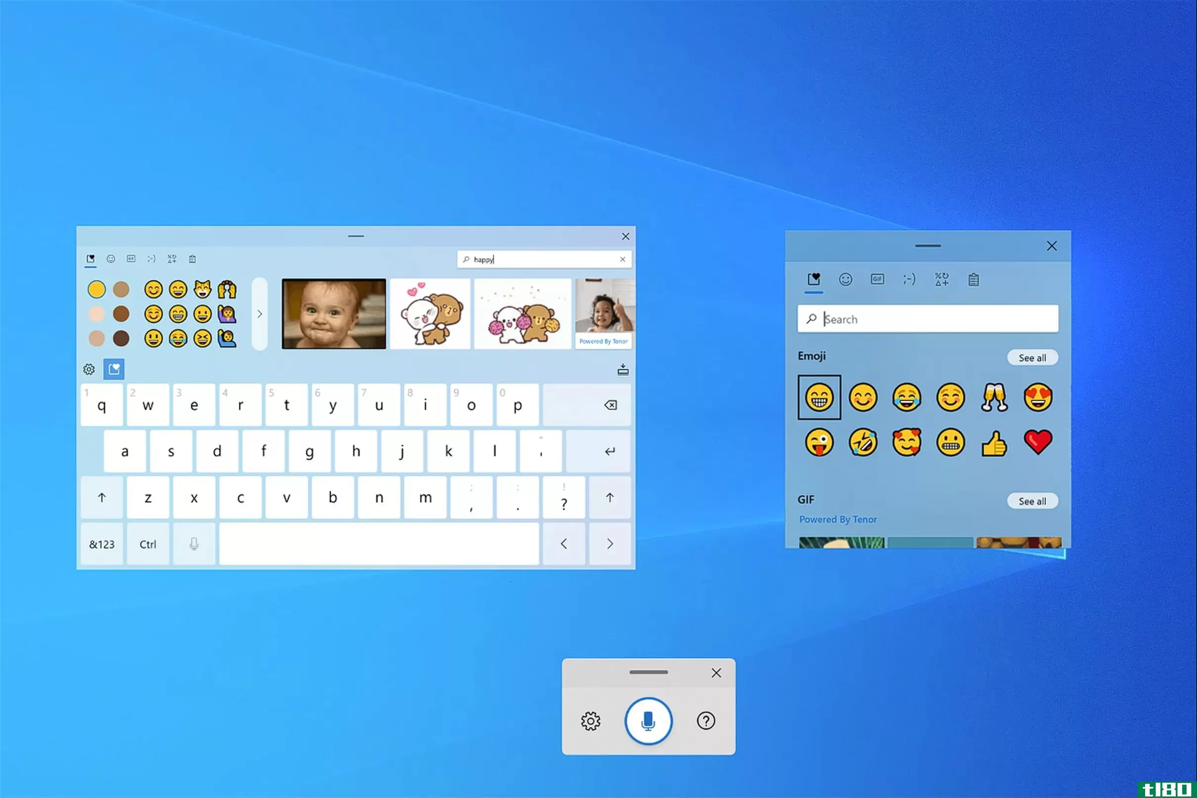 windows10正在推出一款带有gifs、emoji和更好的语音输入功能的新触摸键盘