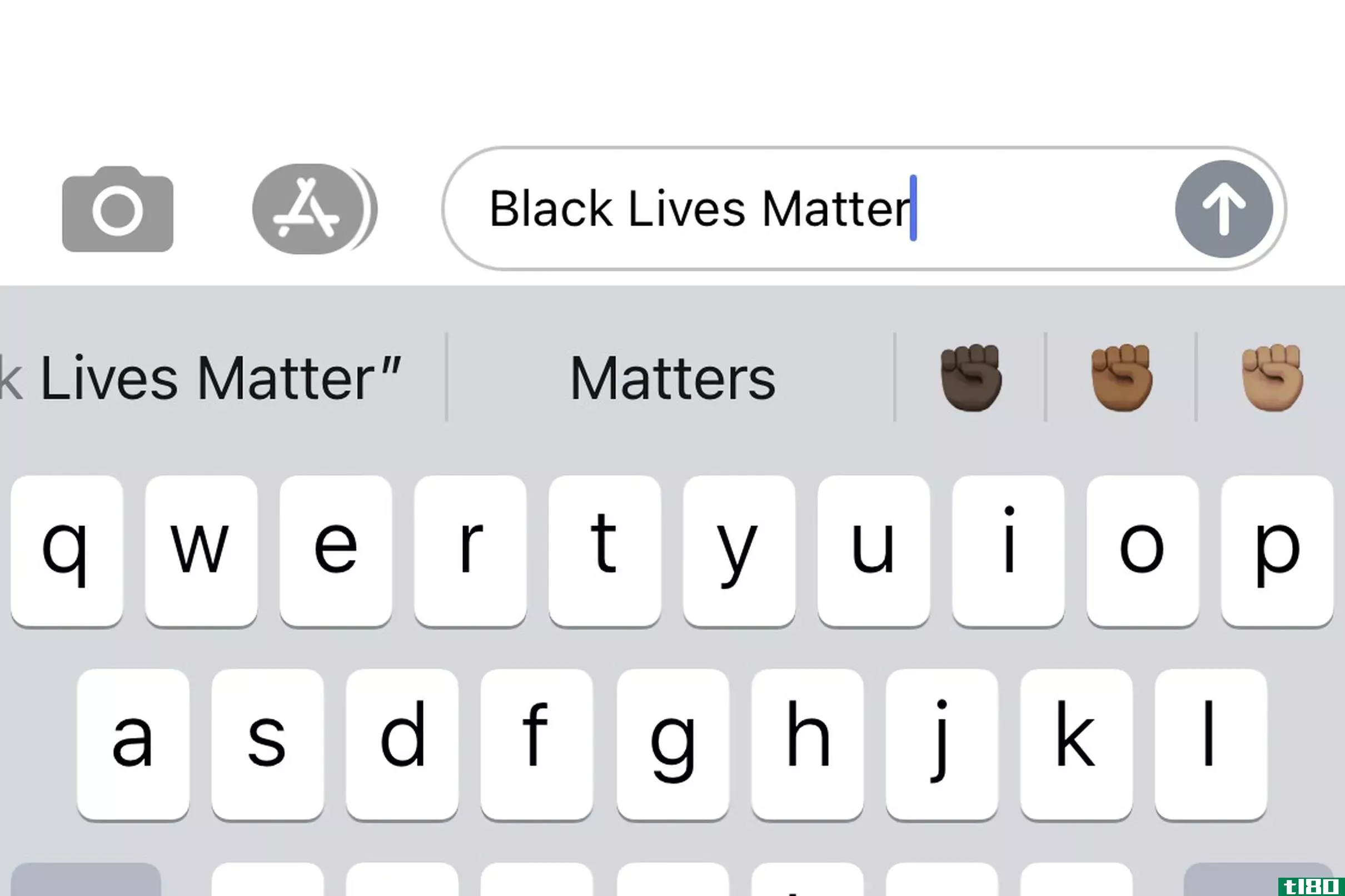 ios键盘现在建议如果你键入“黑人生活很重要”或“blm”，使用黑拳表情符号