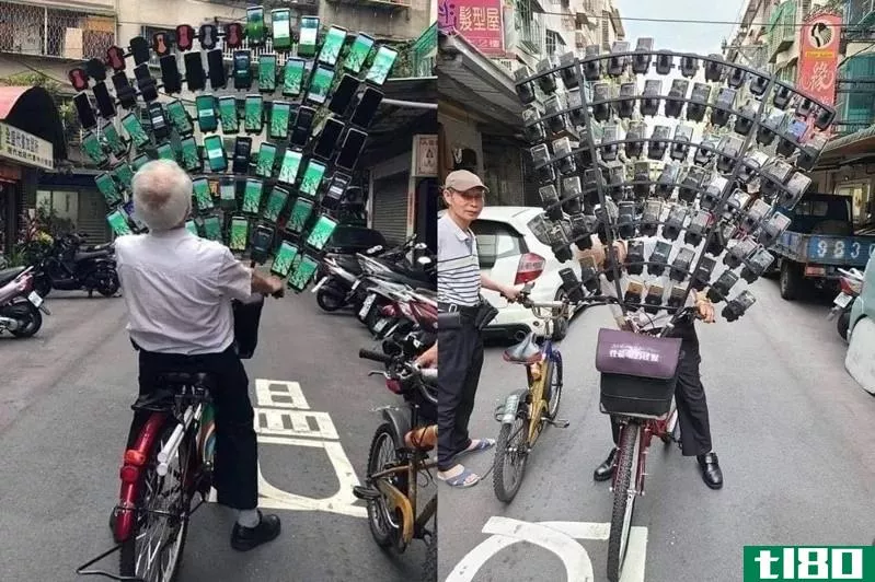 神奇宝贝爷爷的自行车可以容纳64部智能手机