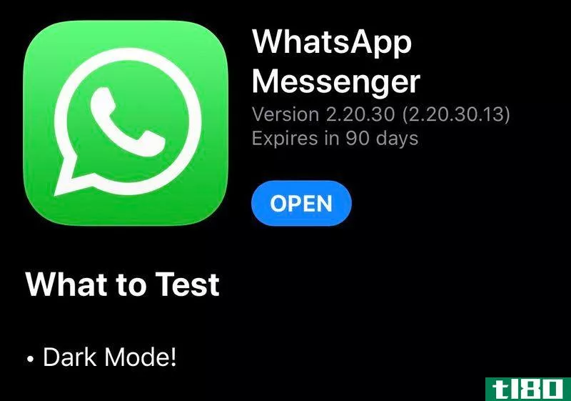 whatsapp黑暗模式iphone最新测试版面世