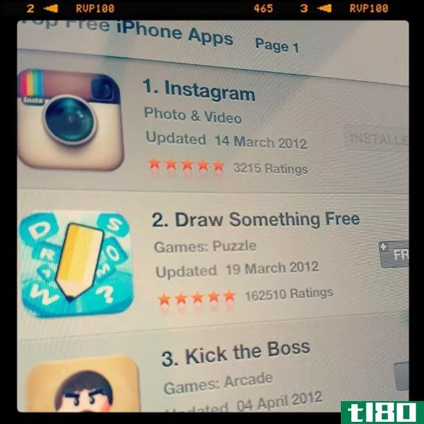 instagram在收购facebook后首次登上ios应用商店榜首