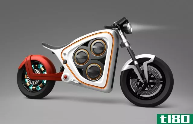 青蛙rana 2电动摩托车概念包括增强现实和可交换电池