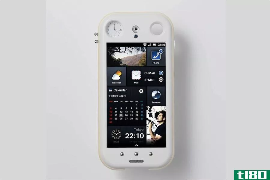 概念iida智能手机设计从kddi有'豪华'模拟时钟