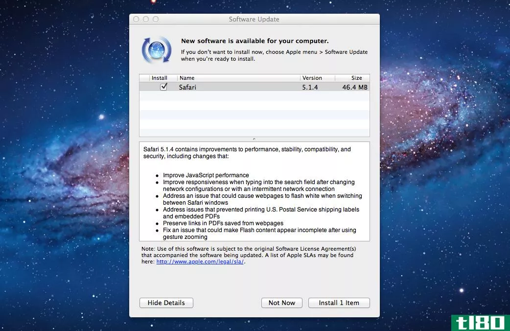 苹果发布了Safari5.1.4，改进了OSXLion上的javascript性能