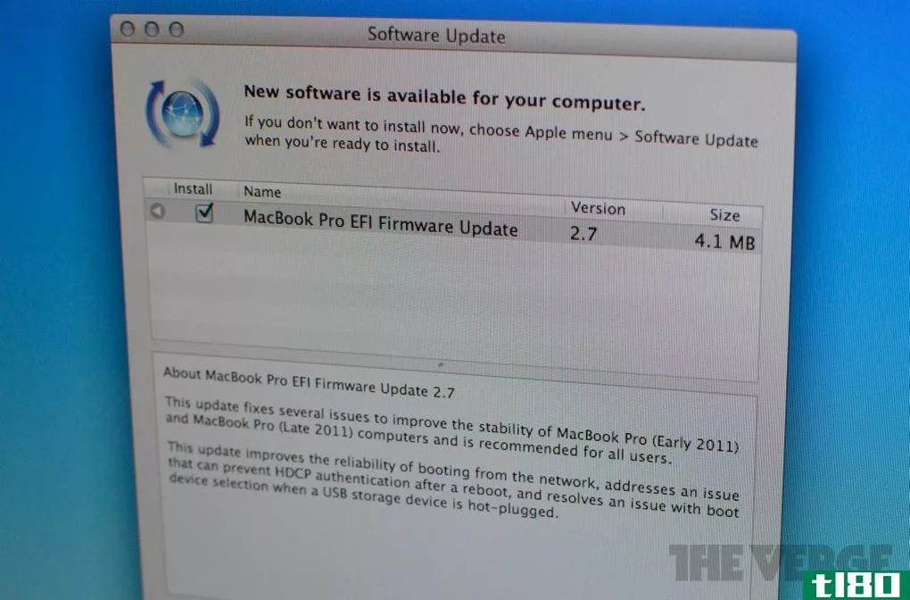 苹果发布2011款Mac电脑efi固件更新