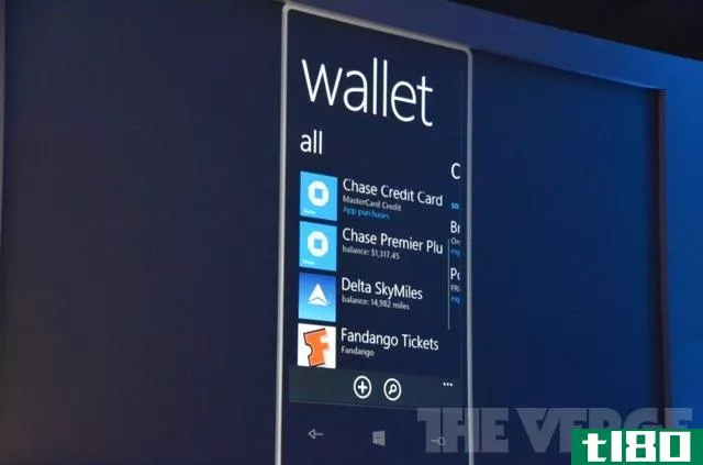 微软通过wallet hub将nfc添加到windows phone 8，点击+发送